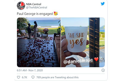 保羅喬治與女友登記結婚