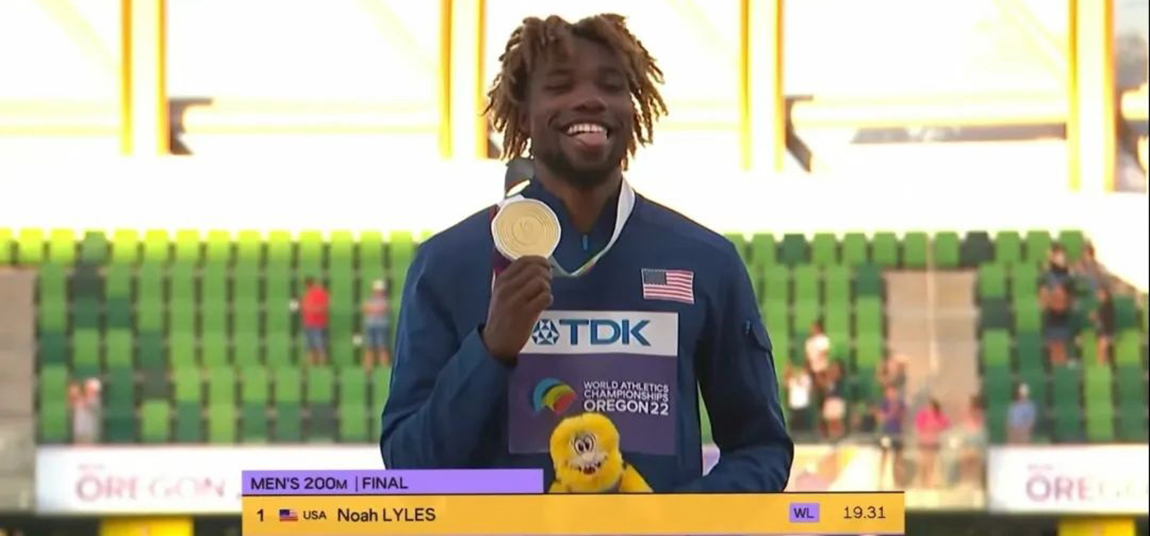 萊爾斯成為男子200米史上第三人